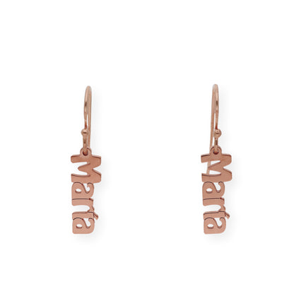 Pendientes Eloise Nombre Personalizado en Plata 925 con Baño de Oro Rosa 18k