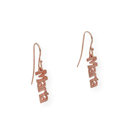 Pendientes Eloise Nombre Personalizado en Plata 925 con Baño de Oro Rosa 18k