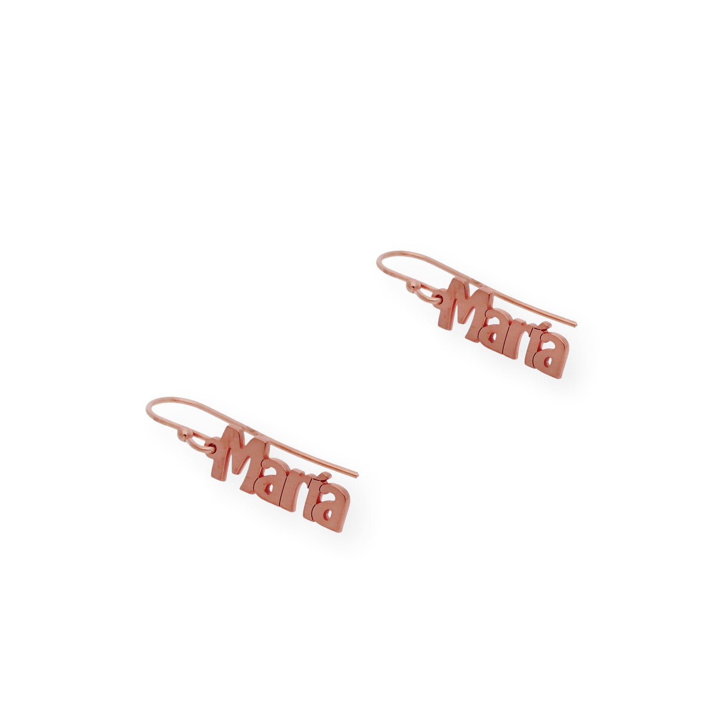 Pendientes Eloise Nombre Personalizado en Plata 925 con Baño de Oro Rosa 18k