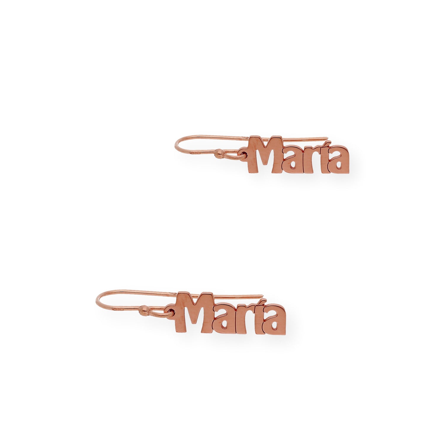 Pendientes Eloise Nombre Personalizado en Plata 925 con Baño de Oro Rosa 18k