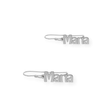 Pendientes Eloise Nombre Personalizado en Plata 925 con Baño de Oro Rosa 18k