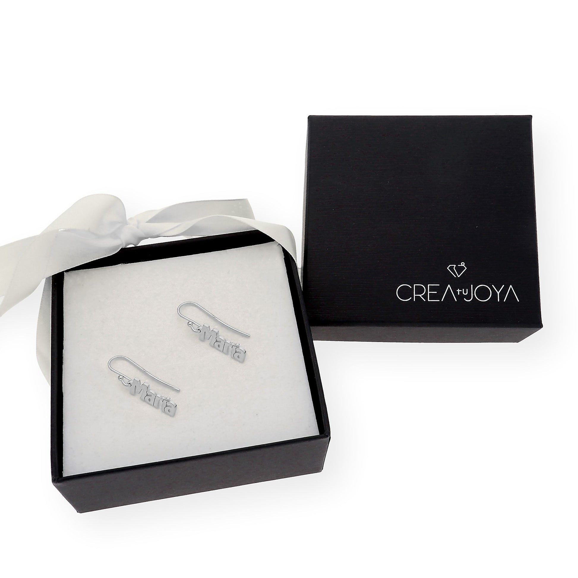 Pendientes Eloise Nombre Personalizado en Plata 925 con Baño de Oro Rosa 18k