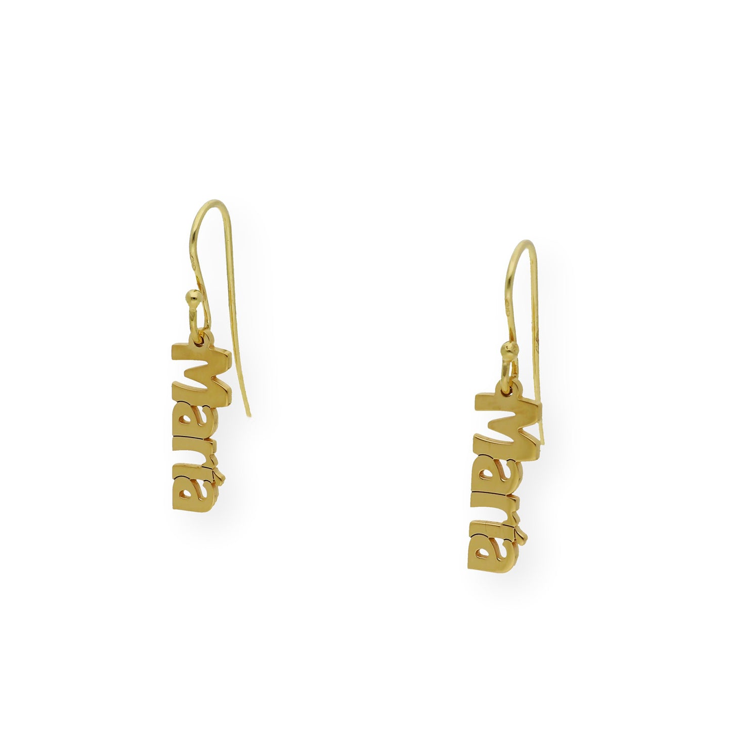Pendientes Eloise Nombre Personalizado en Plata 925 con Baño de Oro Rosa 18k