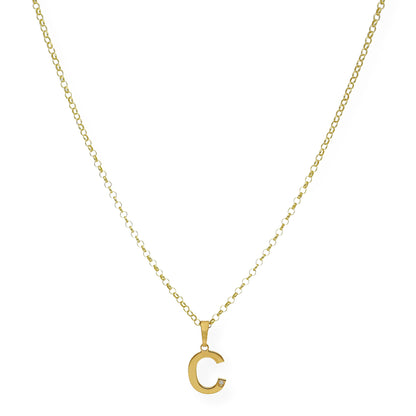 Colgante Inicial con Diamante en Plata 925 y Baño de Oro 18k