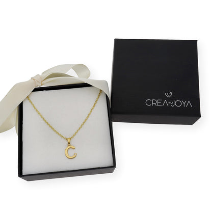 Colgante Inicial con Diamante en Plata 925 y Baño de Oro 18k