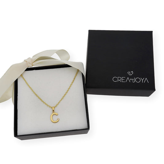 Colgante Inicial con Diamante en Plata 925 y Baño de Oro 18k