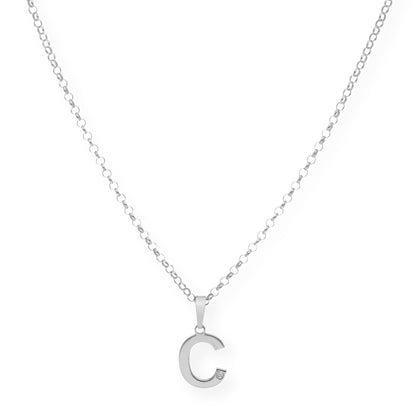 Colgante Inicial con Diamante en Plata 925 y Baño de Oro 18k