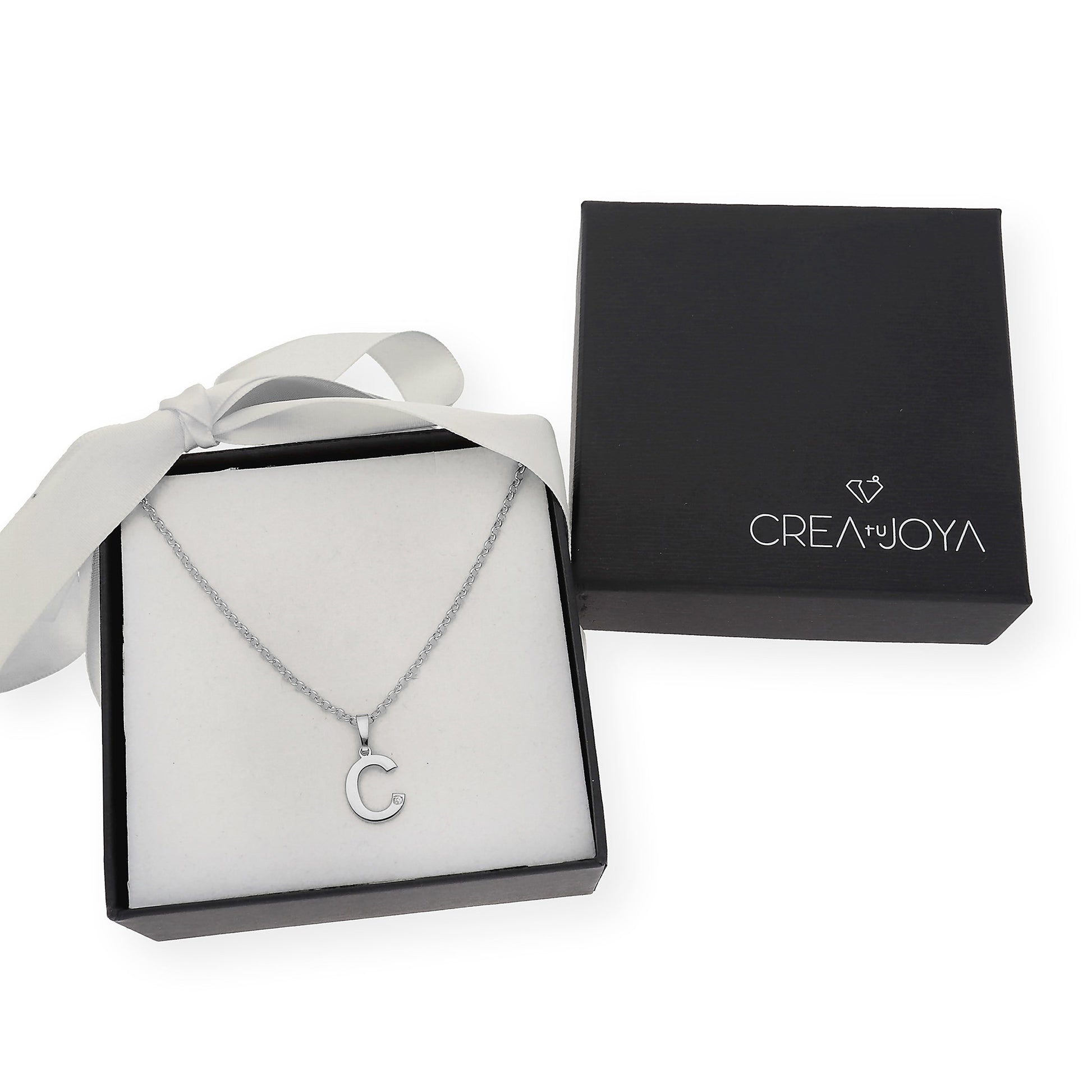 Colgante Inicial con Diamante en Plata 925 y Baño de Oro 18k