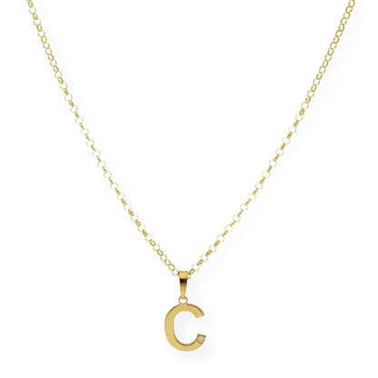 Colgante Inicial con Diamante en Plata 925 y Baño de Oro Rosa 18k
