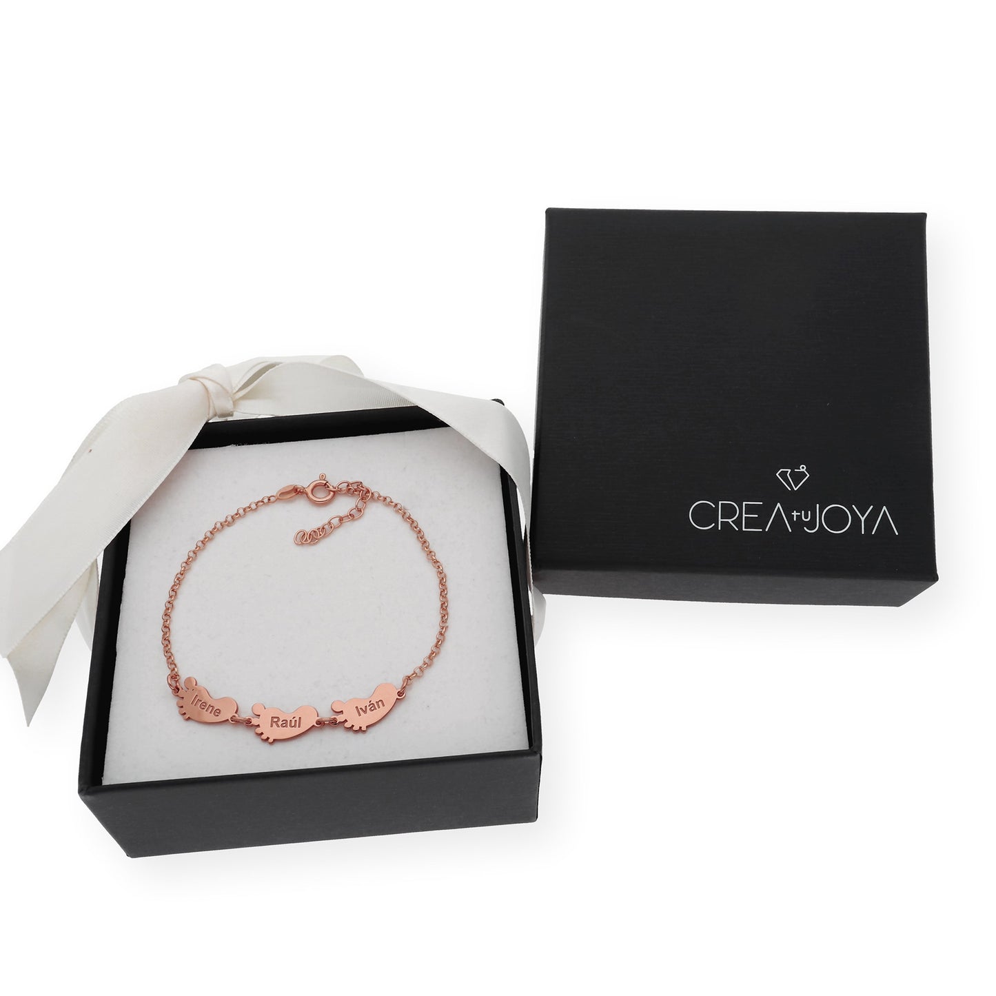 Pulsera "Mis pequeños" Pies con Nombres en Plata 925