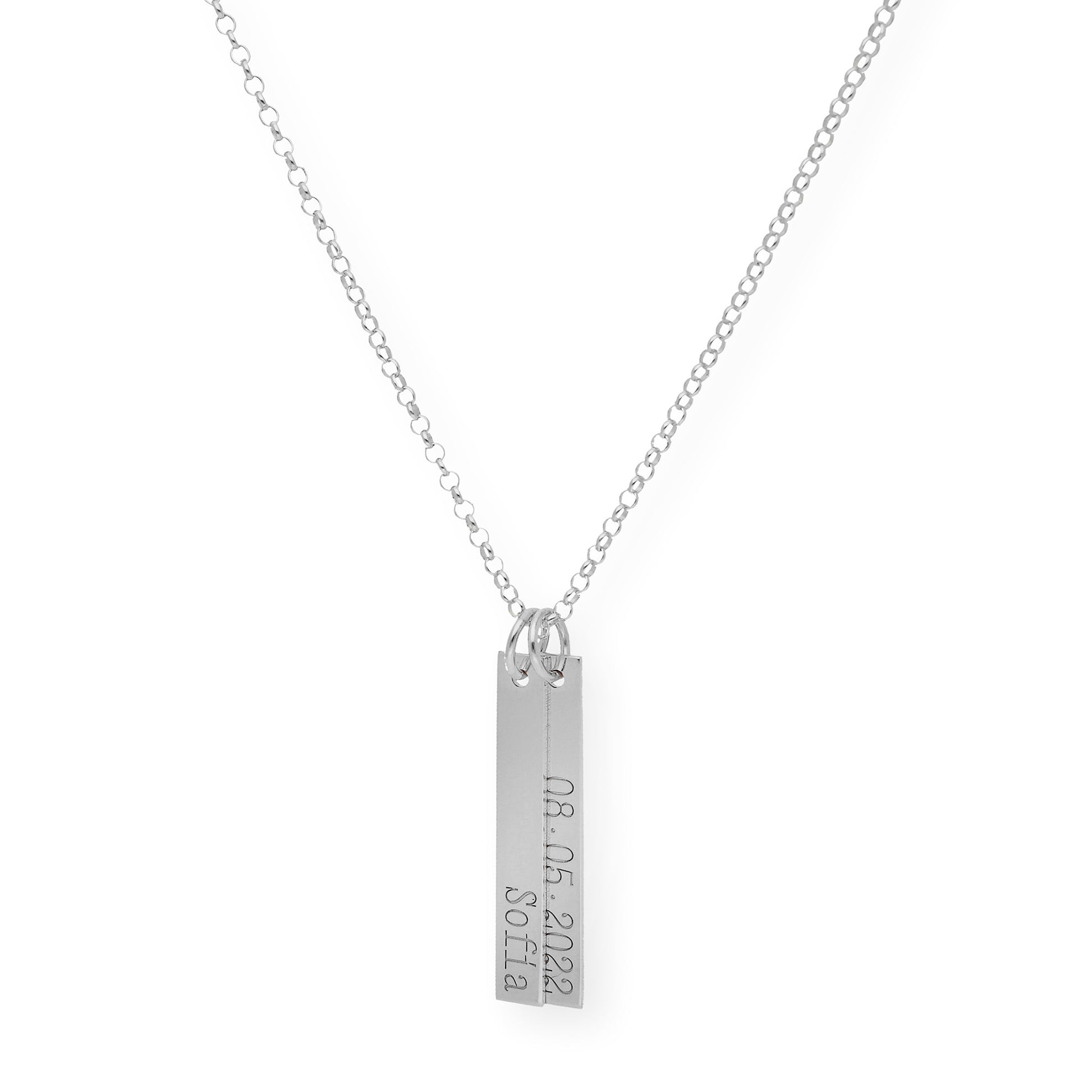 Colgante Ellen Placas Personalizables en Plata 925 con Baño de Oro 18k