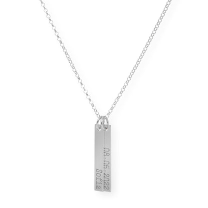 Colgante Ellen Placas Personalizables en Plata 925 con Baño de Oro 18k