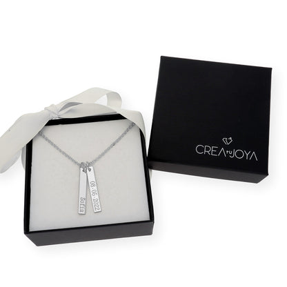 Colgante Ellen Placas Personalizables en Plata 925 con Baño de Oro 18k