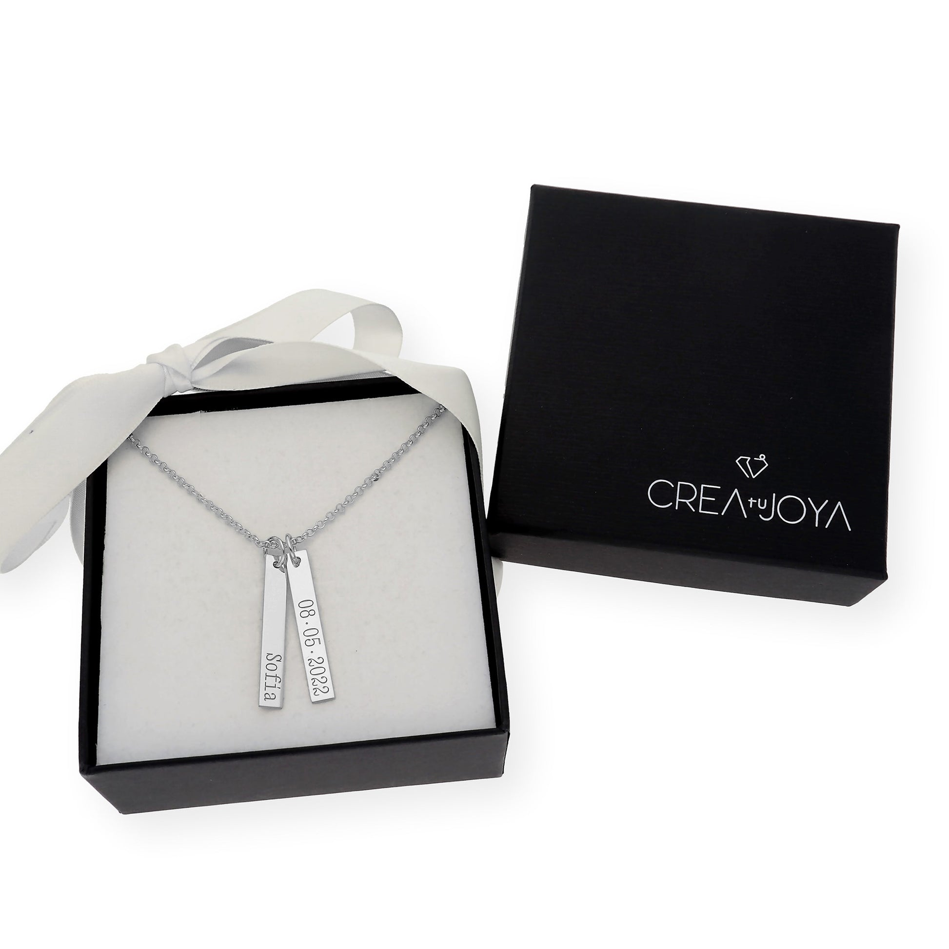 Colgante Ellen Placas Personalizables en Plata 925 con Baño de Oro Rosa 18k