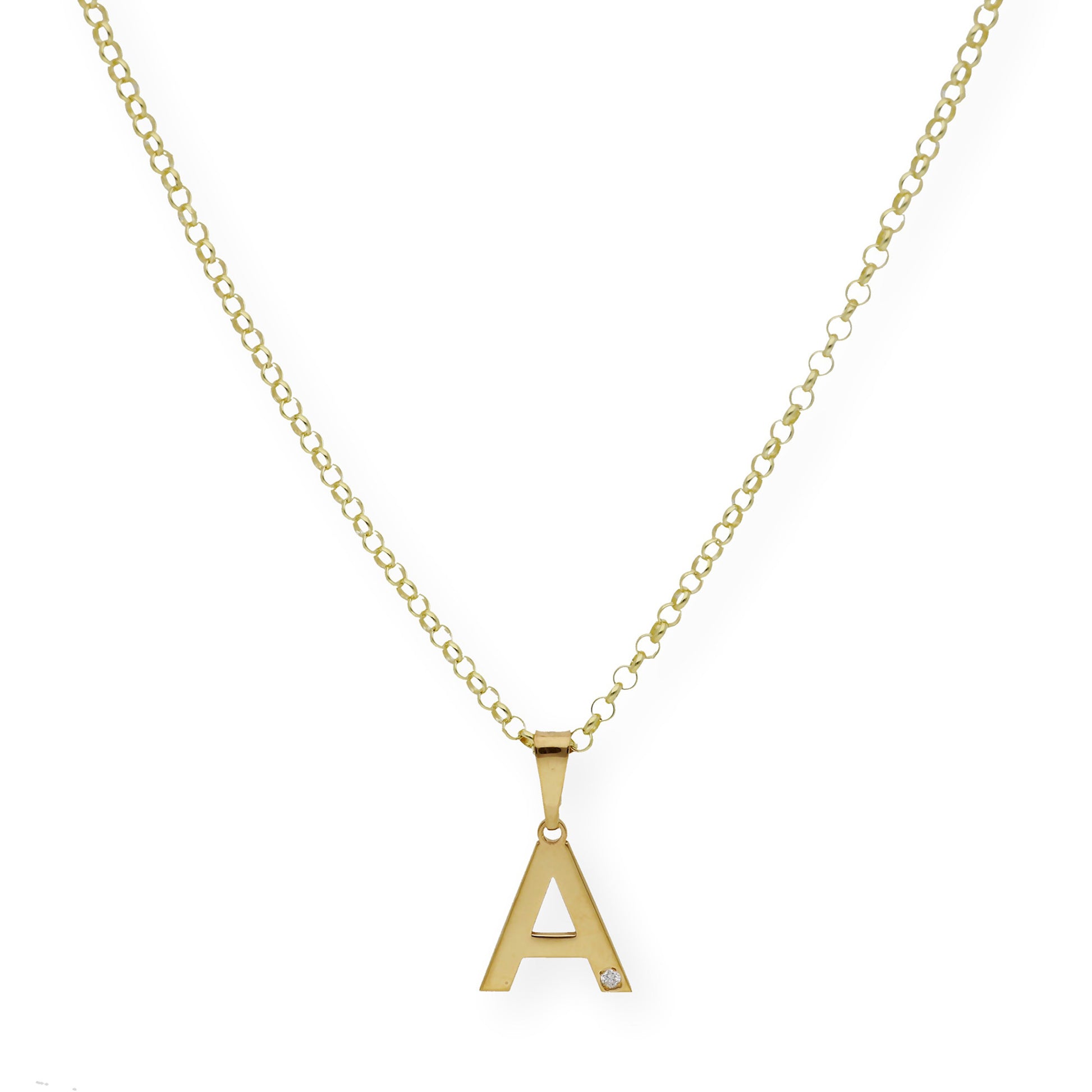 Colgante Inicial con Diamante en Plata 925 y Baño de Oro Rosa 18k
