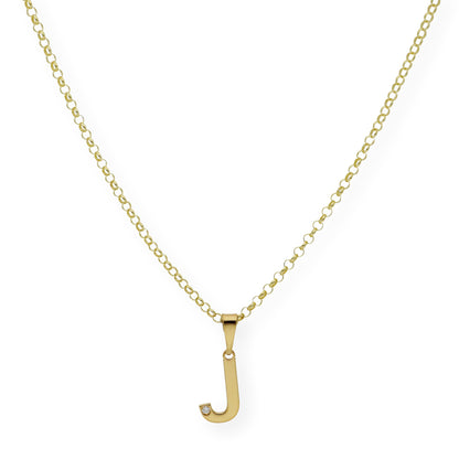 Colgante Inicial con Diamante en Plata 925 y Baño de Oro Rosa 18k