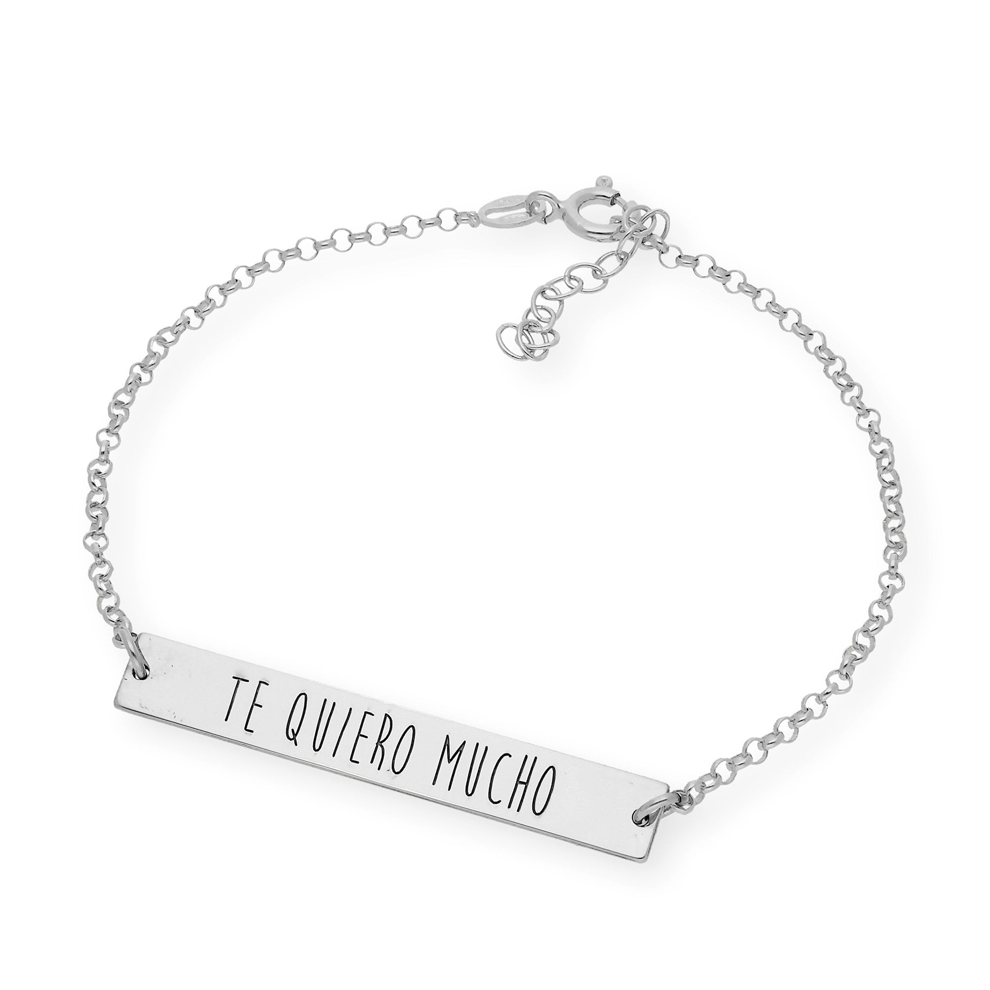 Pulsera Frase Xenia en Plata 925 con Baño de Oro 18k