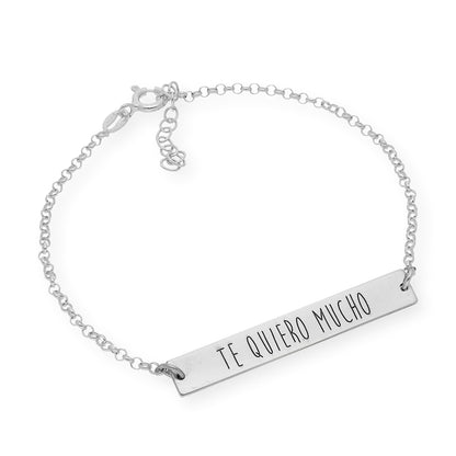Pulsera Frase Xenia en Plata 925 con Baño de Oro 18k