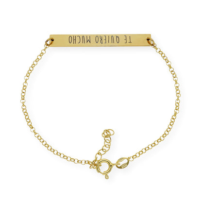 Pulsera Frase Xenia en Plata 925 con Baño de Oro 18k