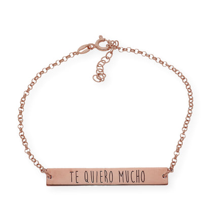 Pulsera Frase Xenia en Plata 925 con Baño de Oro 18k
