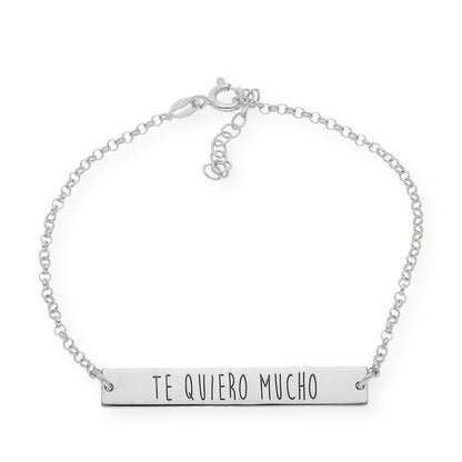 Pulsera Frase Xenia en Plata 925 con Baño de Oro Rosa 18k