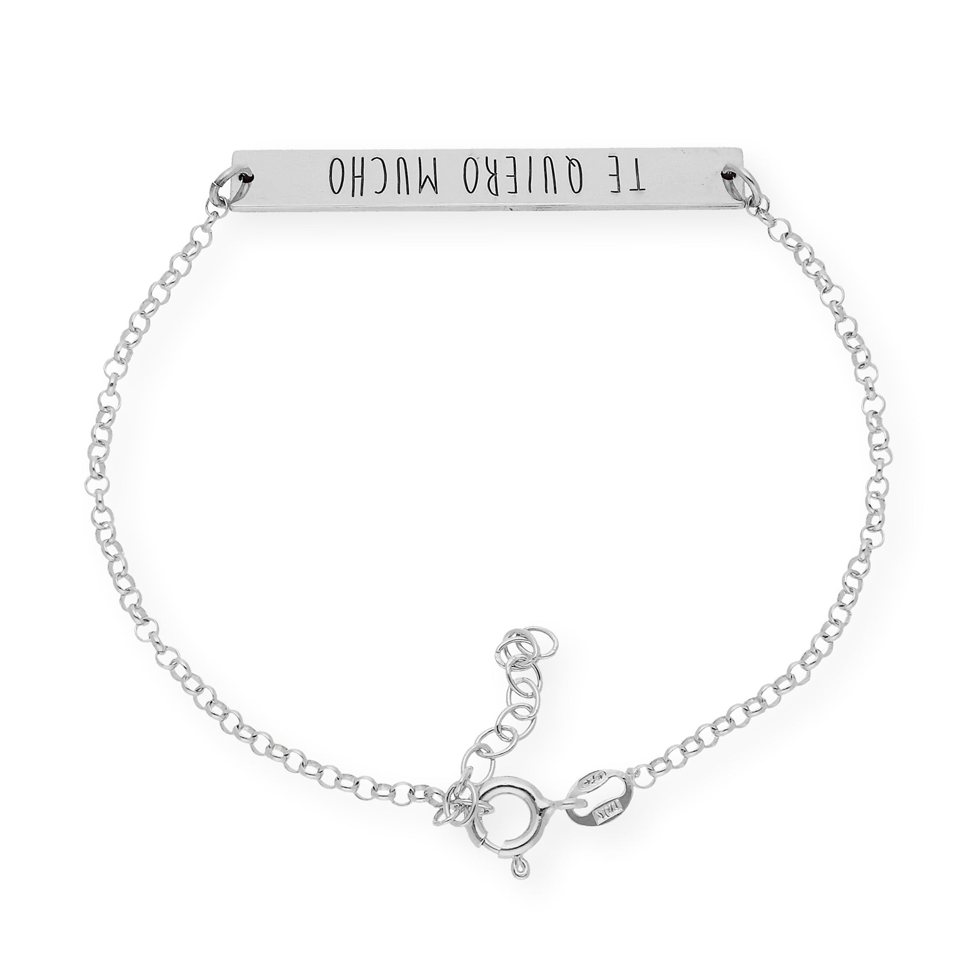 Pulsera Frase Xenia en Plata 925 con Baño de Oro Rosa 18k