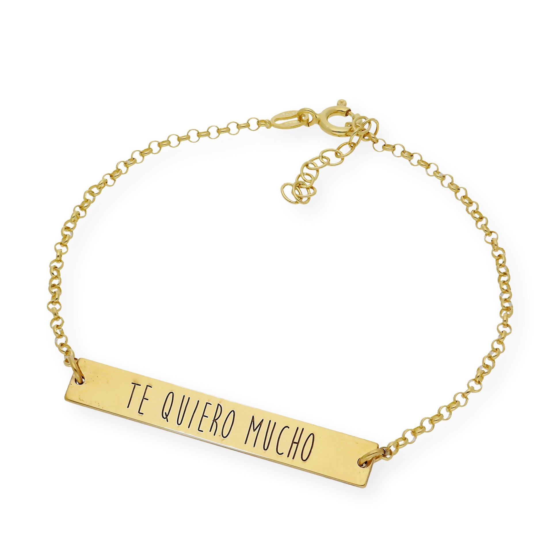 Pulsera Frase Xenia en Plata 925 con Baño de Oro Rosa 18k