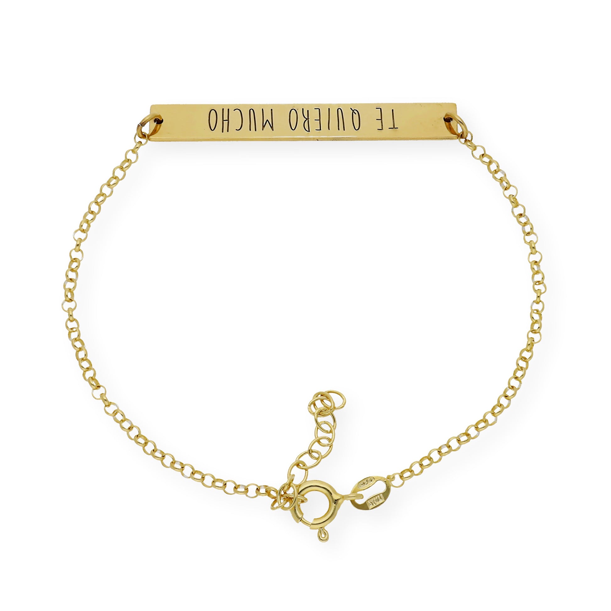 Pulsera Frase Xenia en Plata 925 con Baño de Oro Rosa 18k