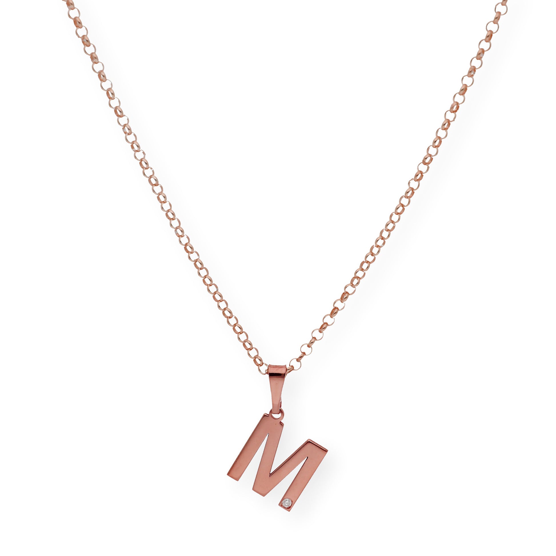 Colgante Inicial con Diamante en Plata 925 y Baño de Oro 18k