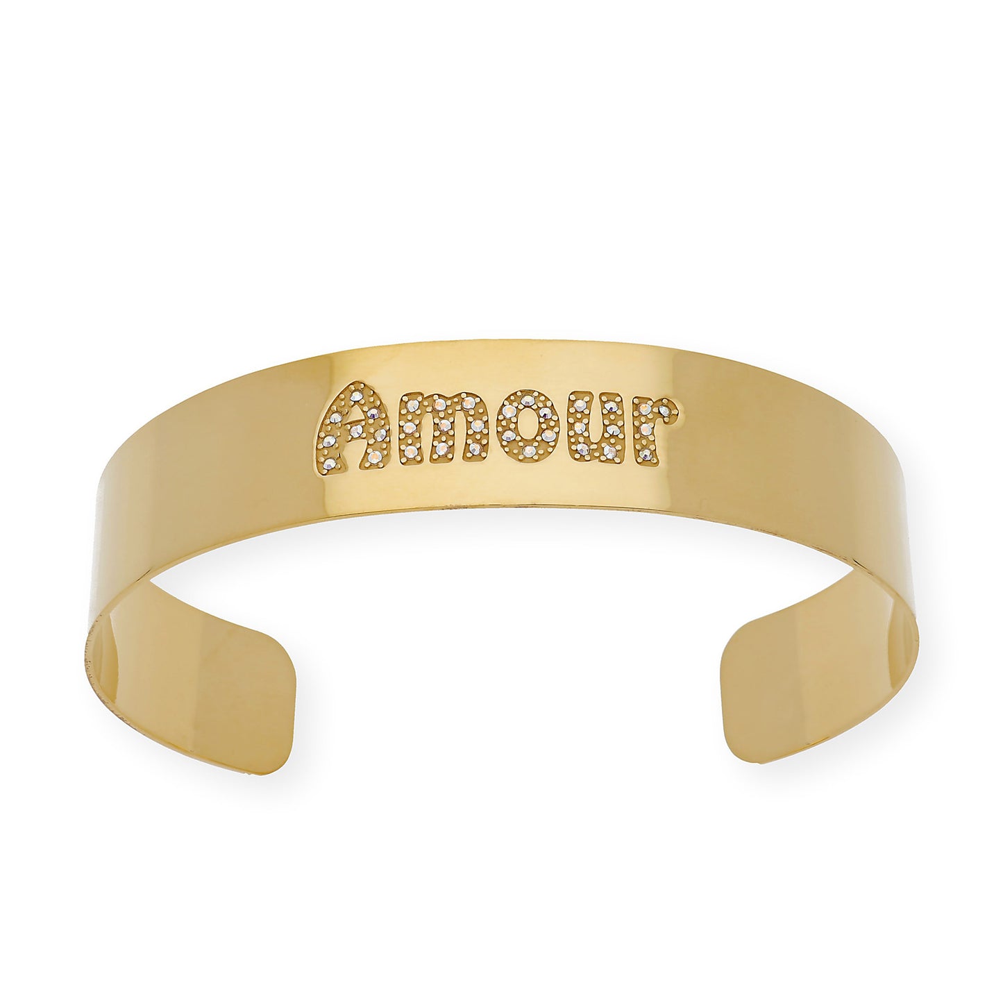 Brazalete Armilla Amor en Plata de ley 925 con Baño de Oro 18K y cristales de Swarovsky