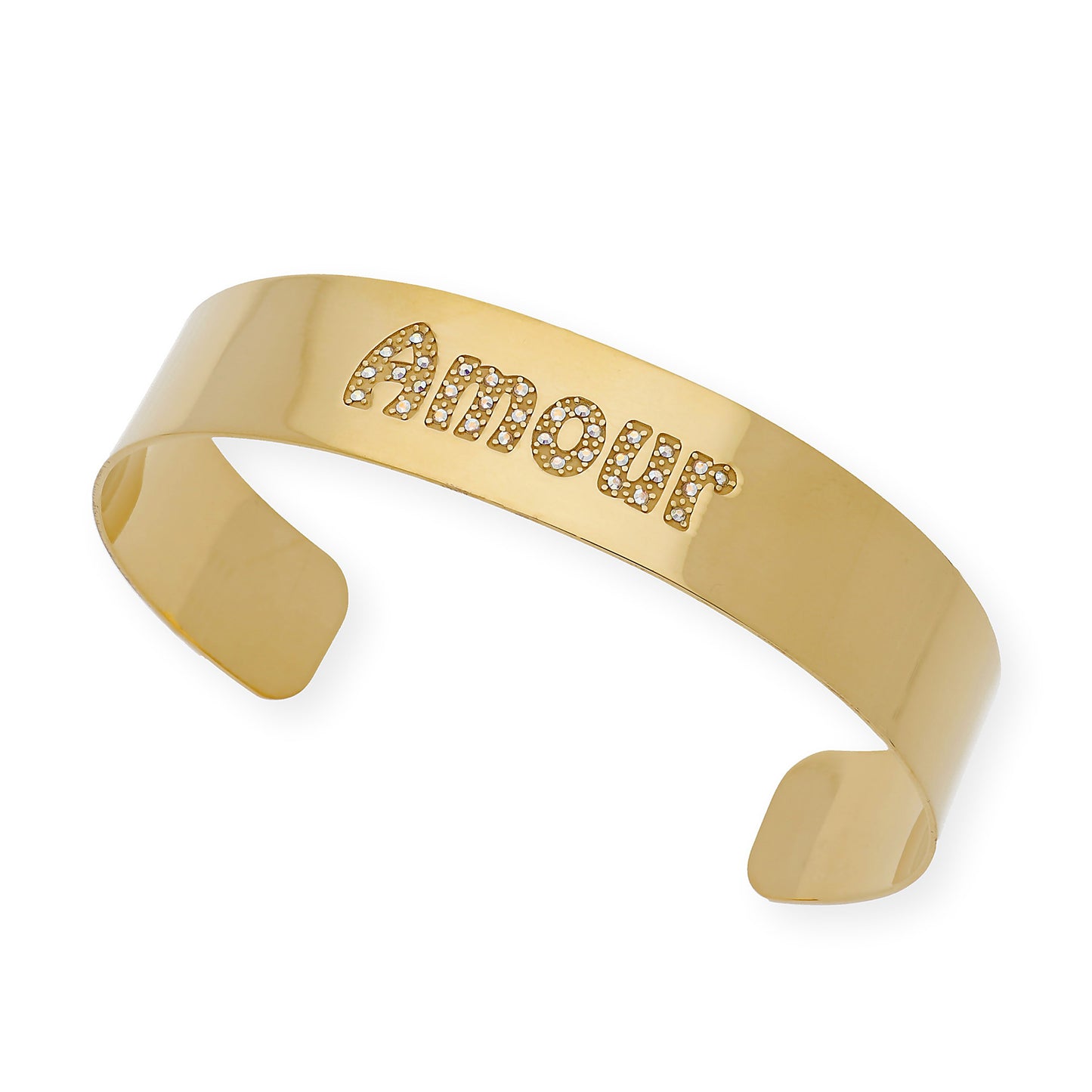 Brazalete Armilla Amor en Plata de ley 925 con Baño de Oro 18K y cristales de Swarovsky