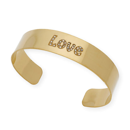 Brazalete Armilla Amor en Plata de ley 925 con Baño de Oro 18K y cristales de Swarovsky