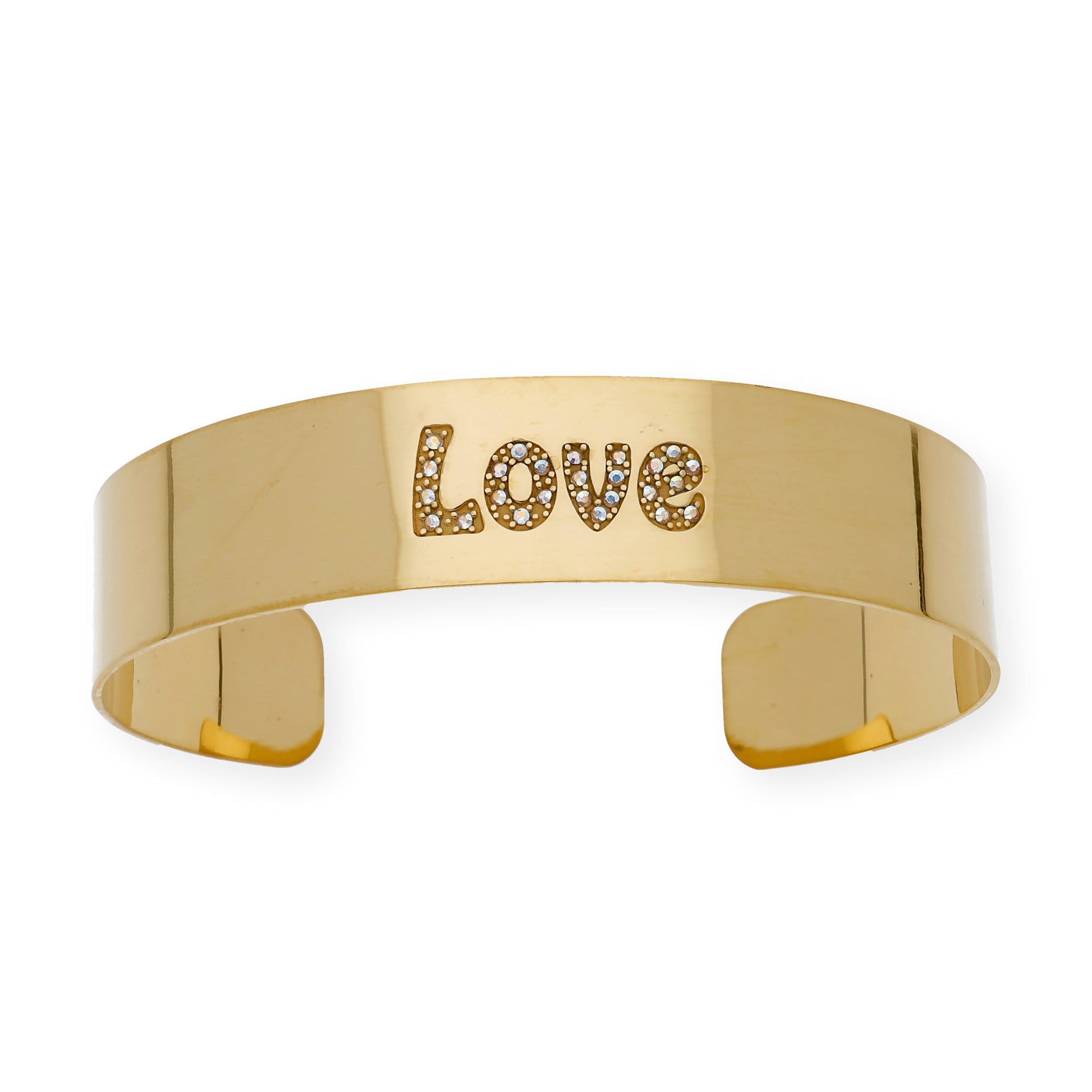 Brazalete Armilla Amor en Plata de ley 925 con Baño de Oro 18K y cristales de Swarovsky