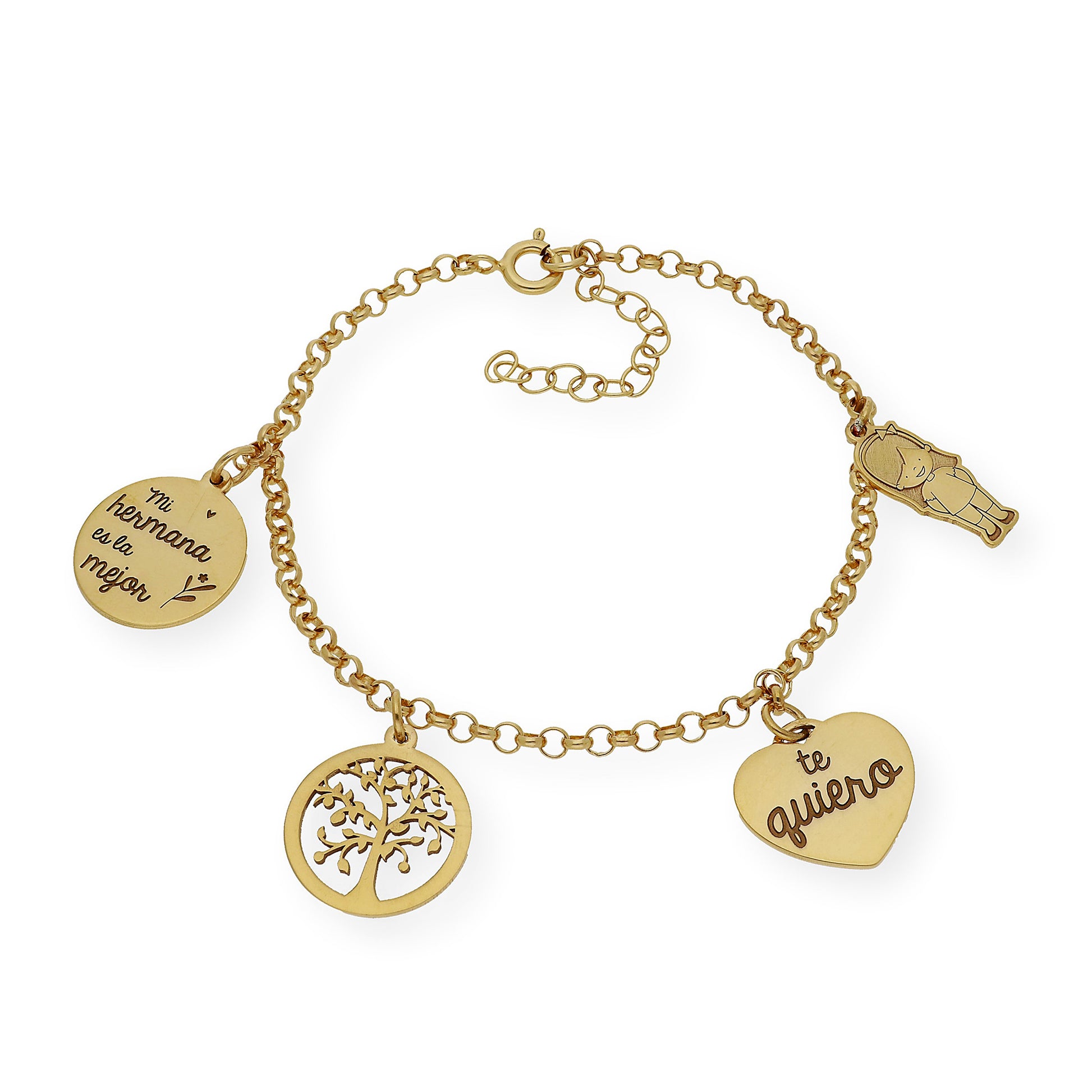 Pulsera Sister Love en Plata 925 y Baño de Oro 18k