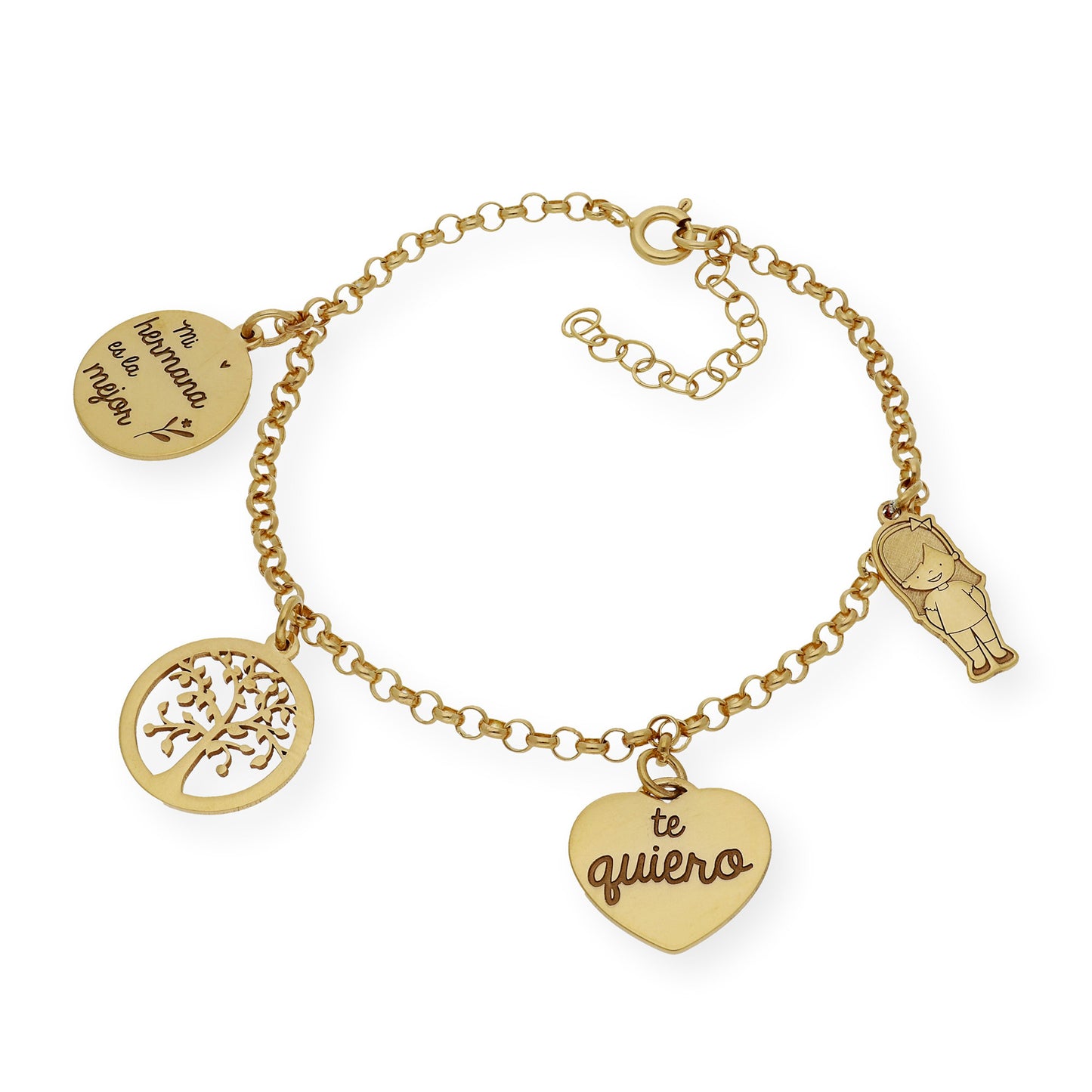 Pulsera Sister Love en Plata 925 y Baño de Oro 18k