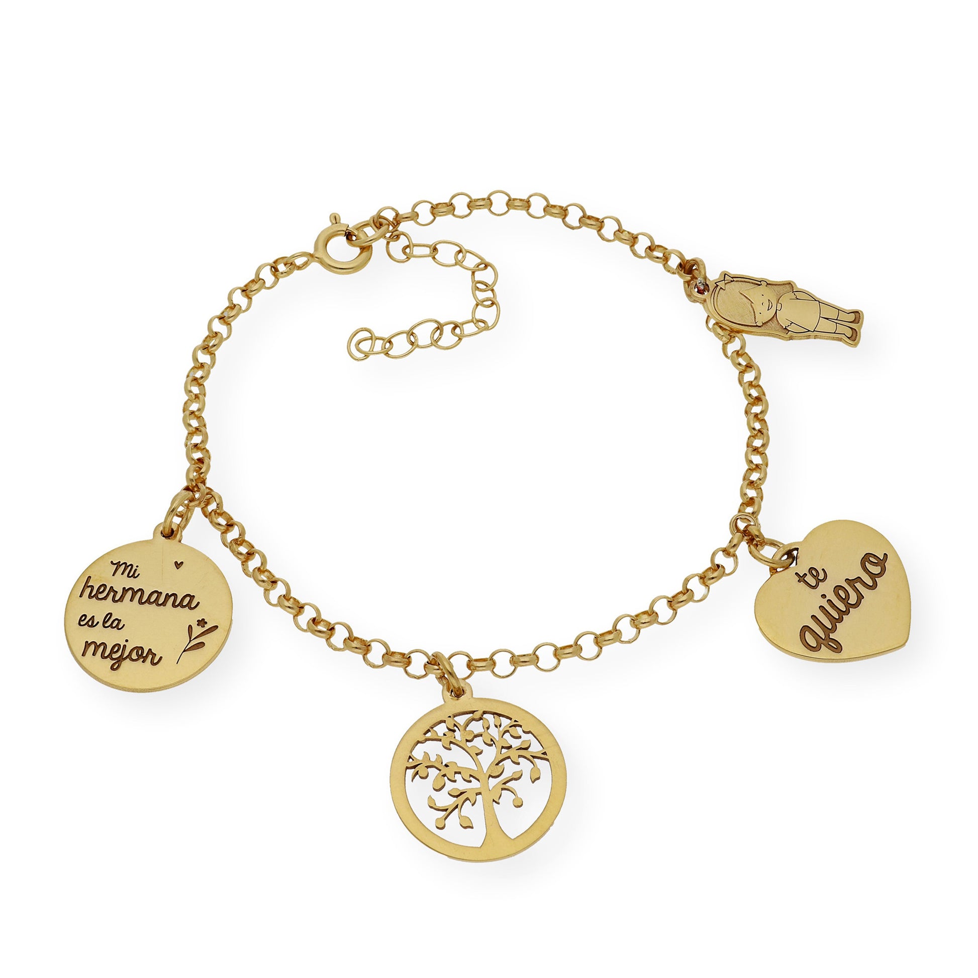 Pulsera Sister Love en Plata 925 y Baño de Oro 18k