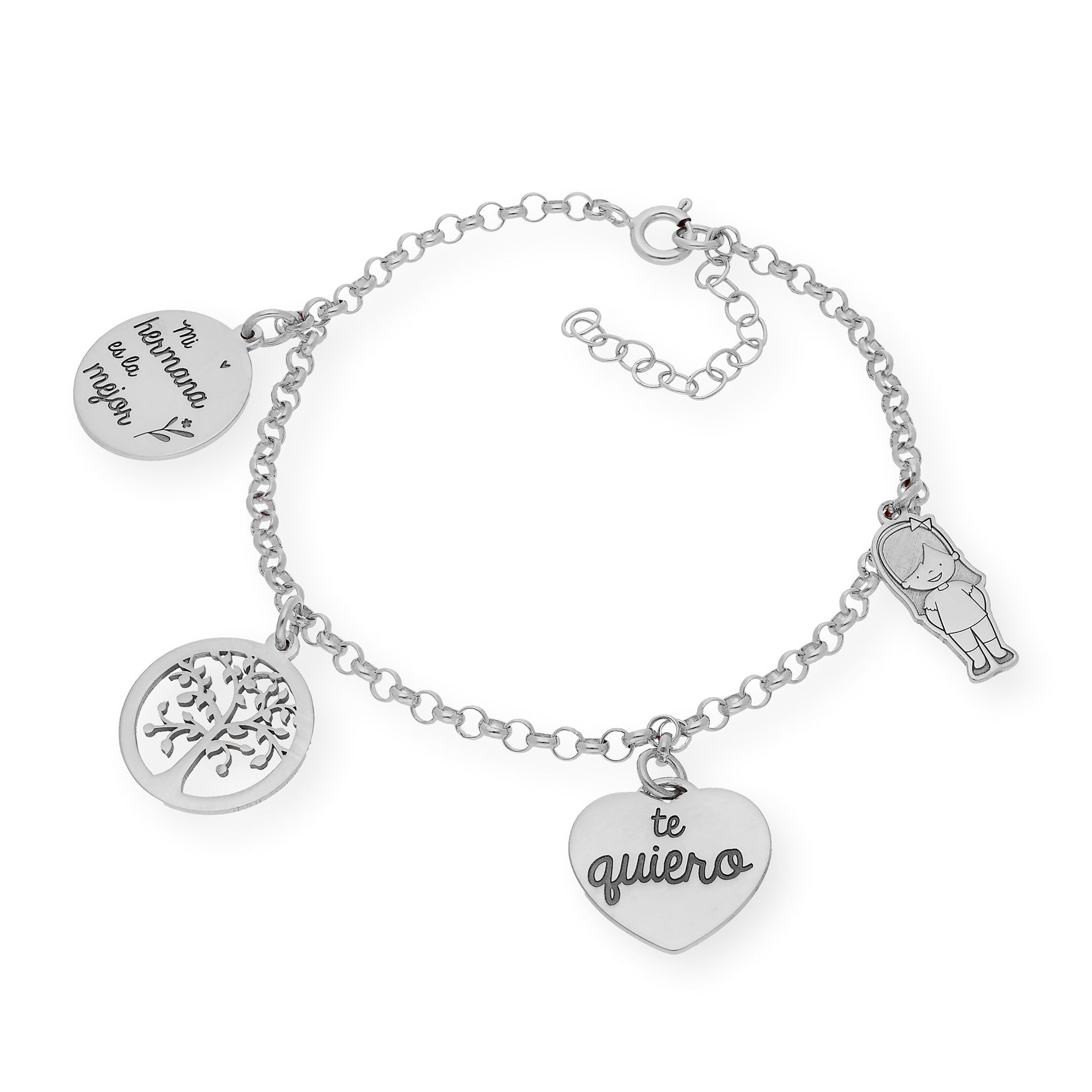 Pulsera Sister Love en Plata 925 y Baño de Oro Rosa 18k