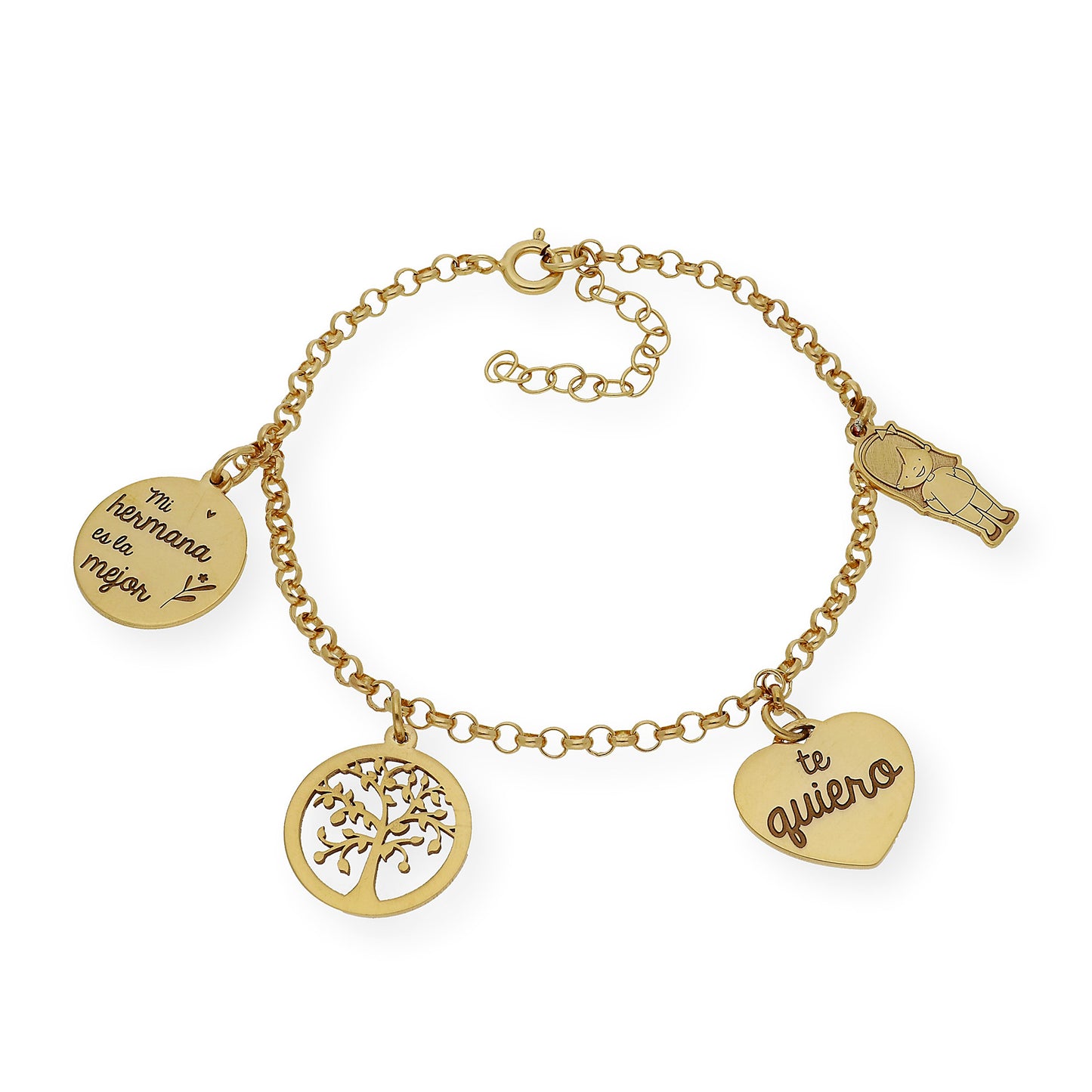 Pulsera Sister Love en Plata 925 y Baño de Oro Rosa 18k