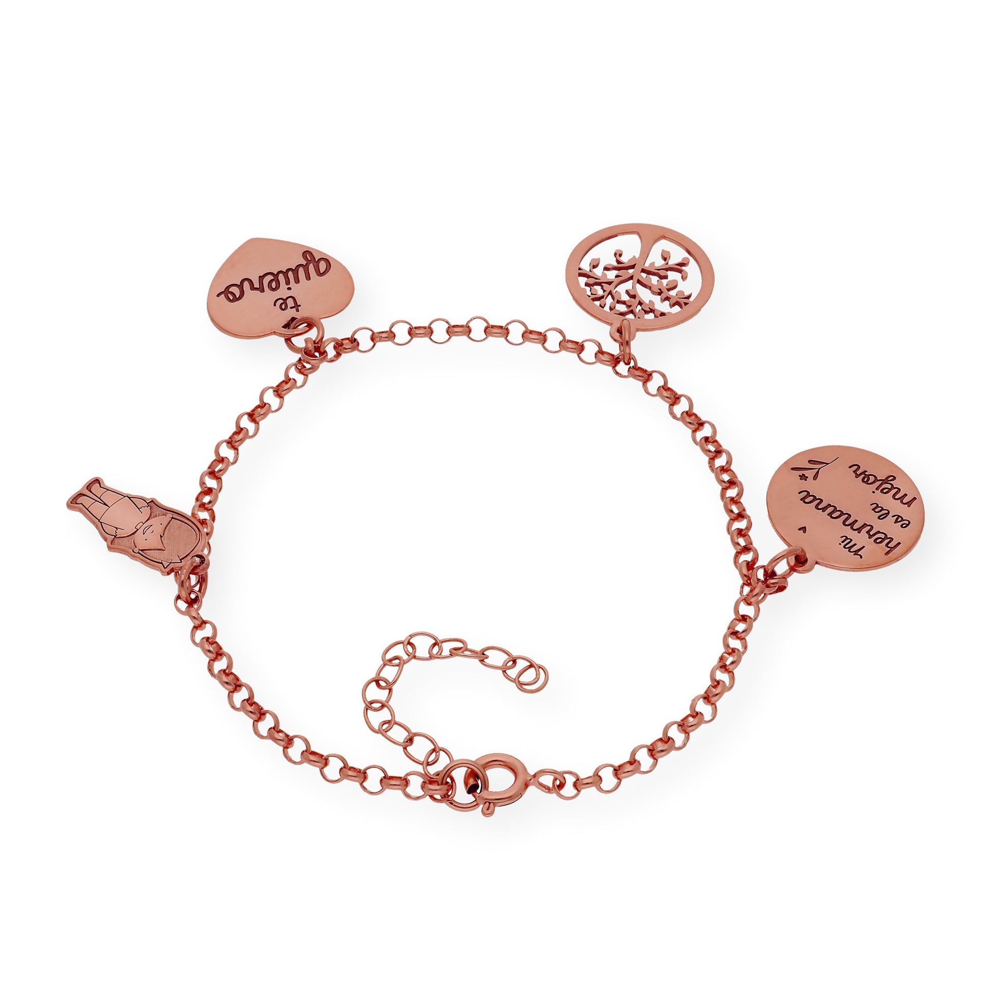 Pulsera Sister Love en Plata 925 y Baño de Oro Rosa 18k