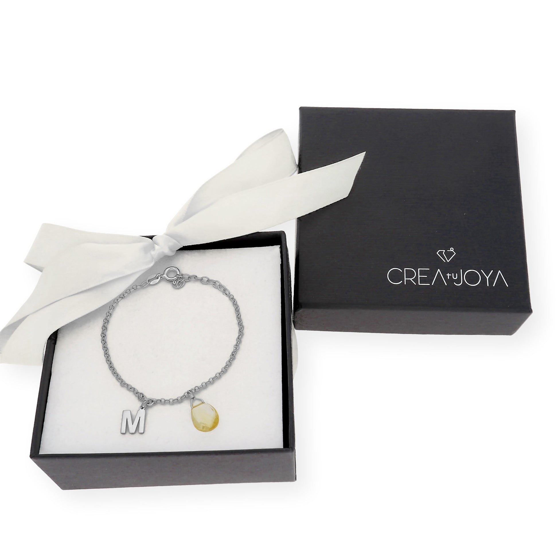 Pulsera Alain Inicial con Cuarzo Citrino en Plata 925