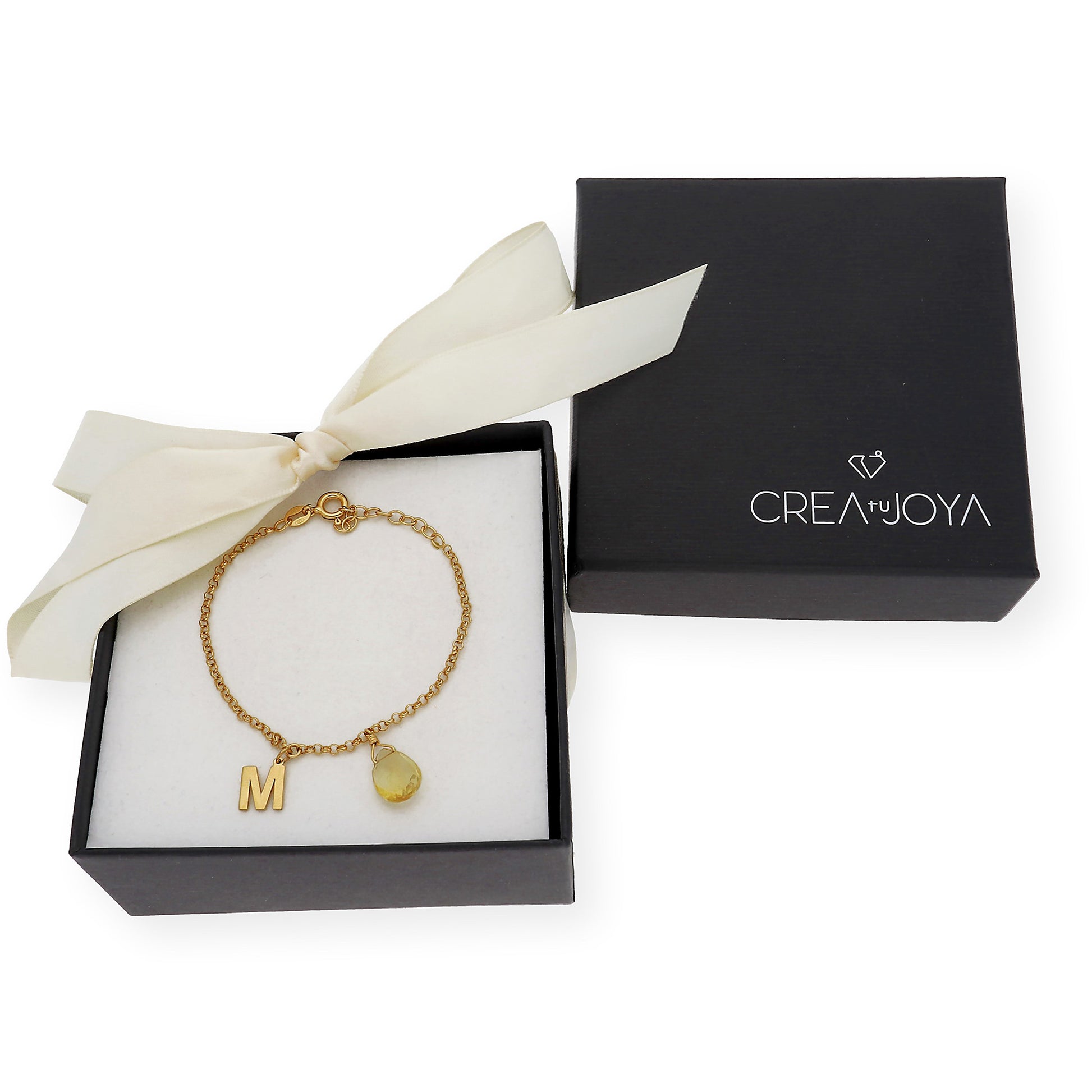 Pulsera Alain Inicial con Cuarzo Citrino en Plata 925