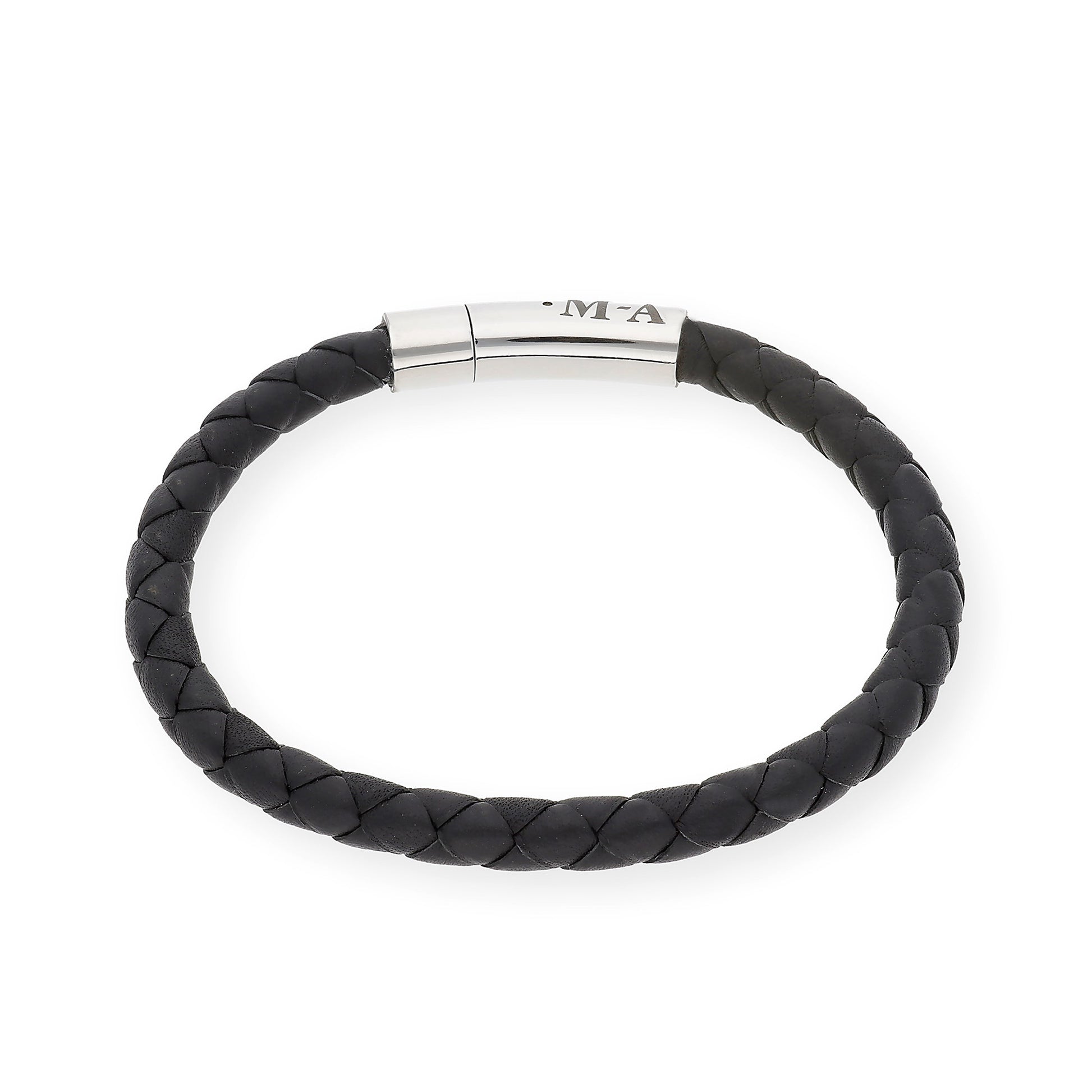 Pulsera Theo en Cuero Trenzado y Acero inoxidable