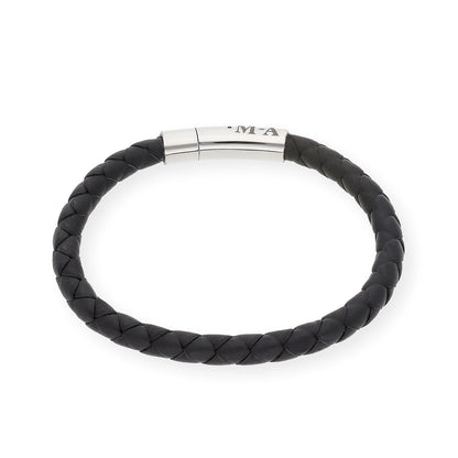 Pulsera Theo en Cuero Trenzado y Acero inoxidable