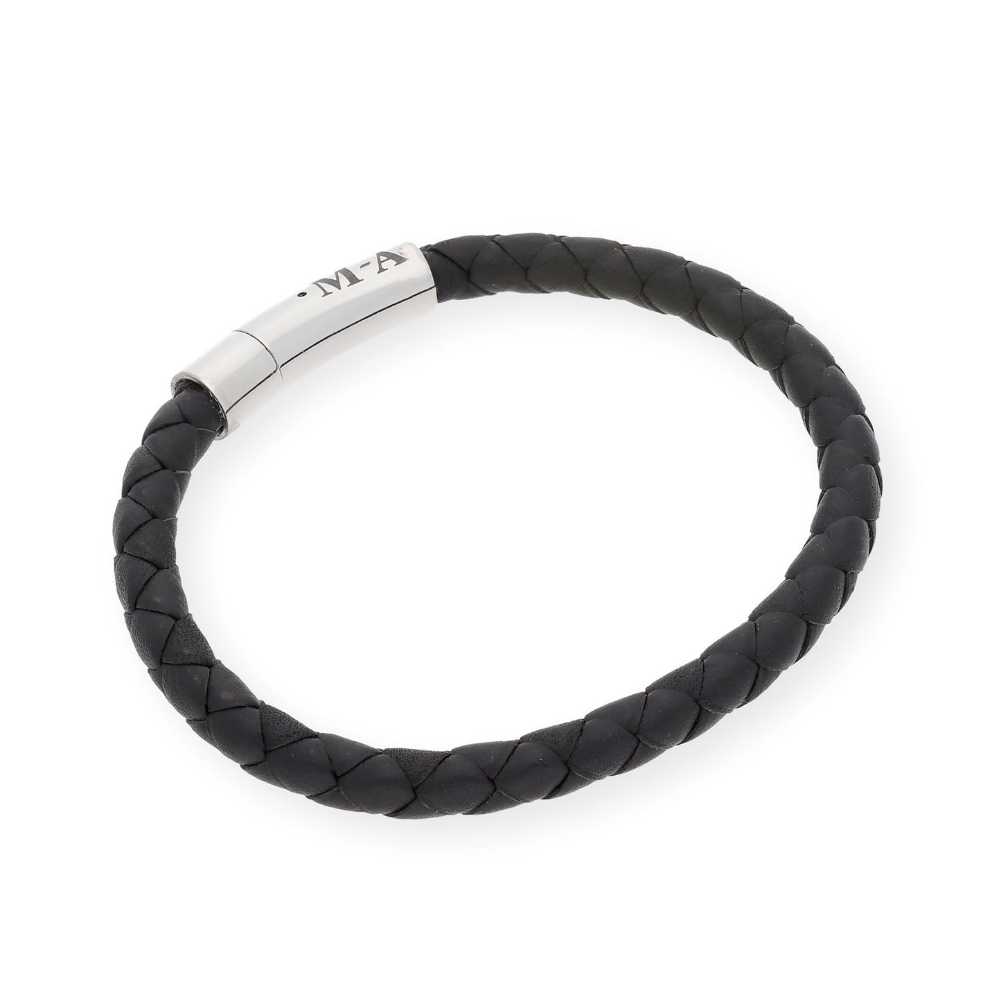 Pulsera Theo en Cuero Trenzado y Acero inoxidable