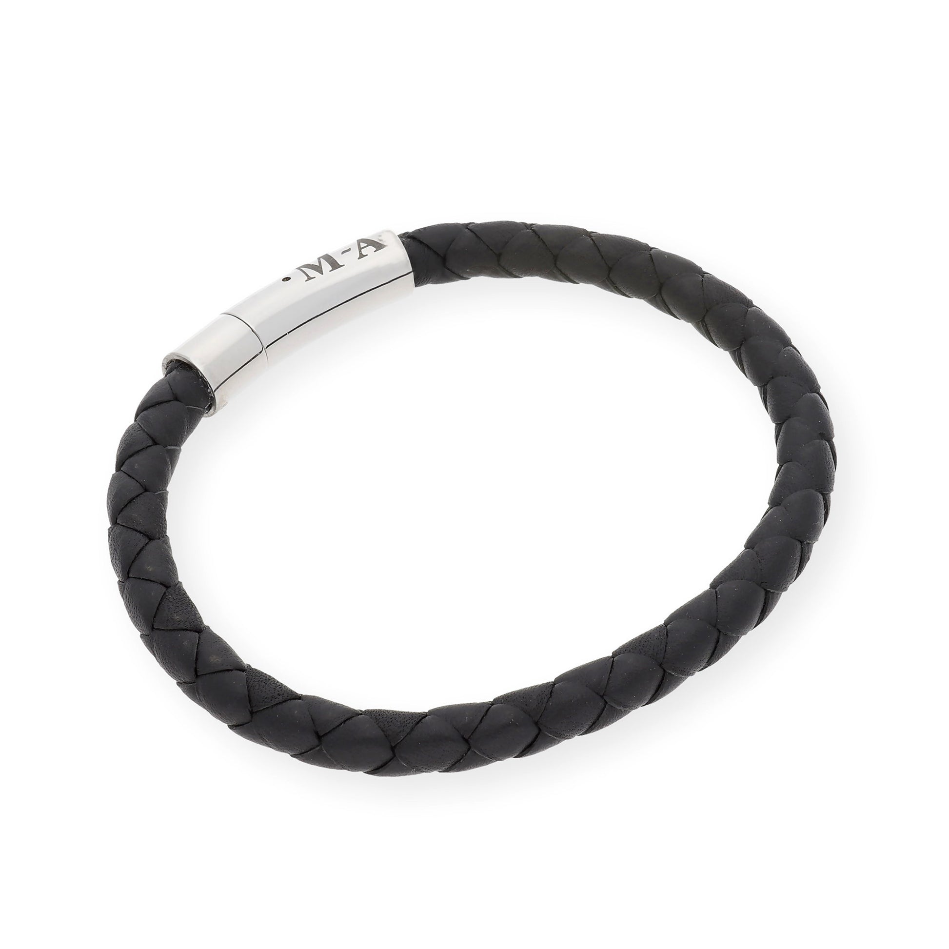 Pulsera Theo en Cuero Trenzado y Acero inoxidable