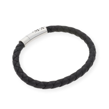 Pulsera Theo en Cuero Trenzado y Acero inoxidable