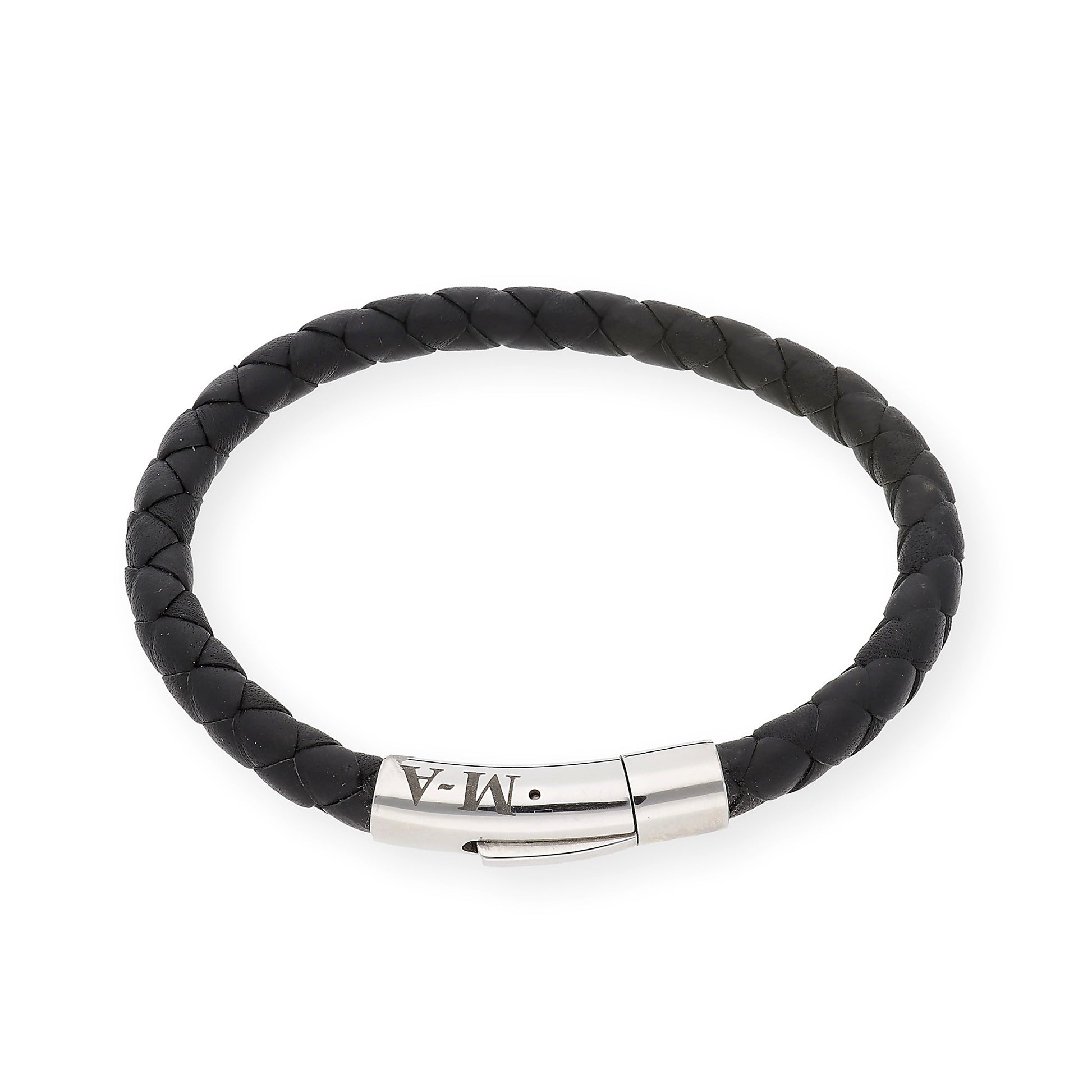 Pulsera Theo en Cuero Trenzado y Acero inoxidable