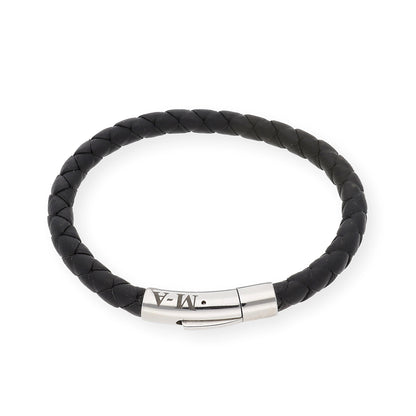 Pulsera Theo en Cuero Trenzado y Acero inoxidable