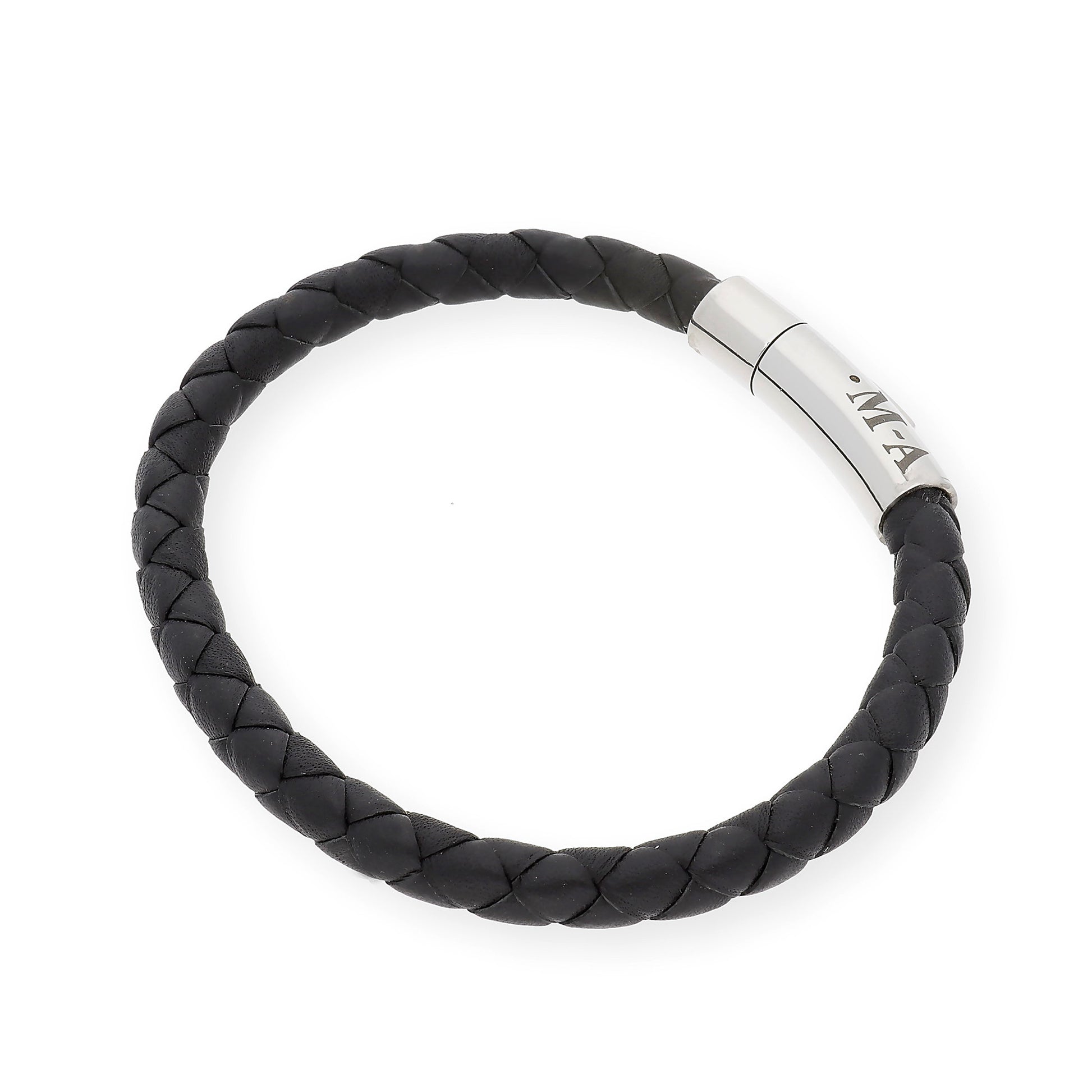 Pulsera Theo en Cuero Trenzado y Acero inoxidable