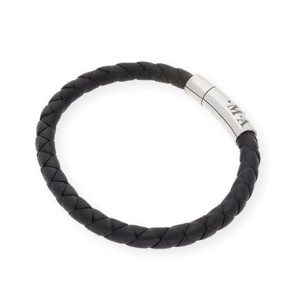 Pulsera Theo en Cuero Trenzado y Acero inoxidable